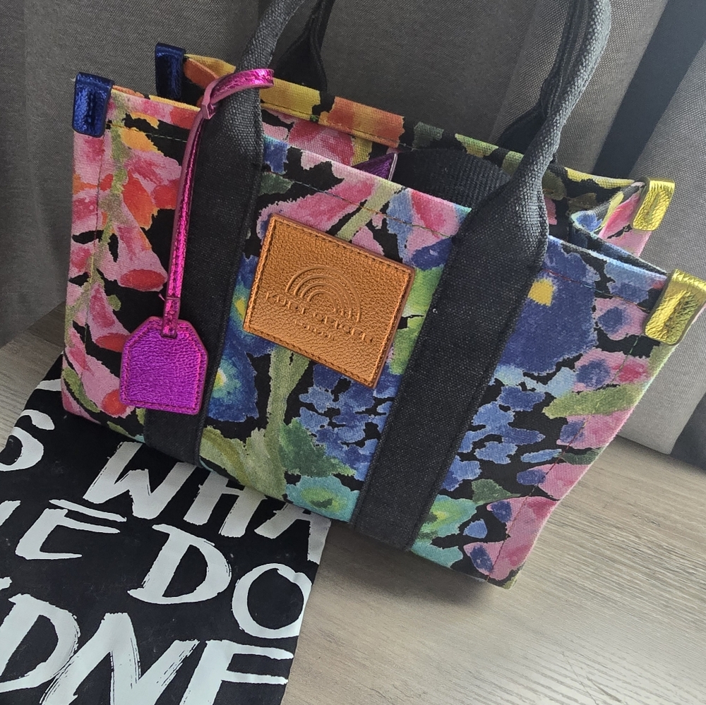 Kurt Geiger Floral Tote - Yellow, Black, and Blue
